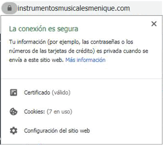 Información de seguridad - Google Chrome